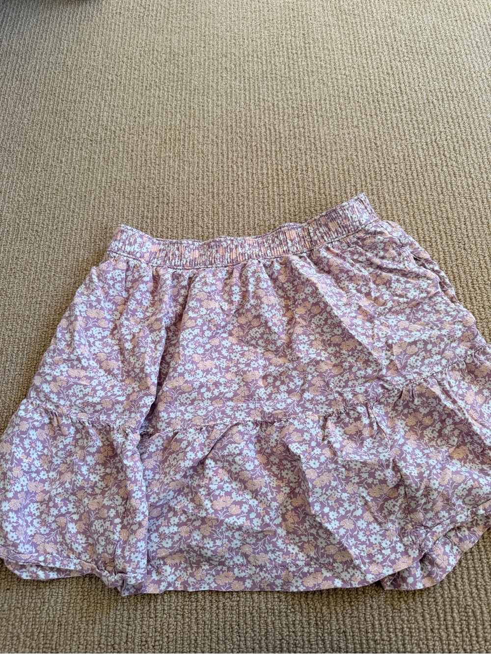 GAP Lavender Pink Floral Tiered Mini Skirt